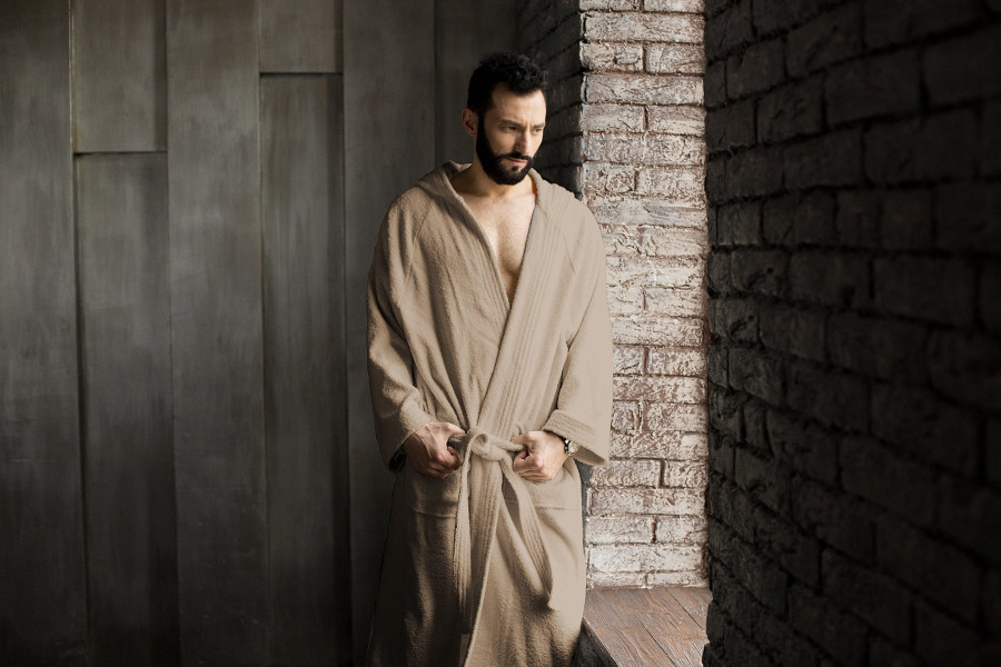Cappuccino Men's Bath Robe L-XL