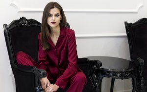 Шелковая пижама Wine Red